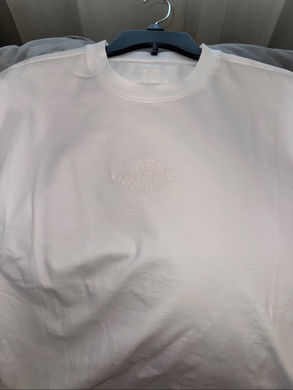 Jordan Short Sleeve Tee in Light Pink with Embroidered Logo